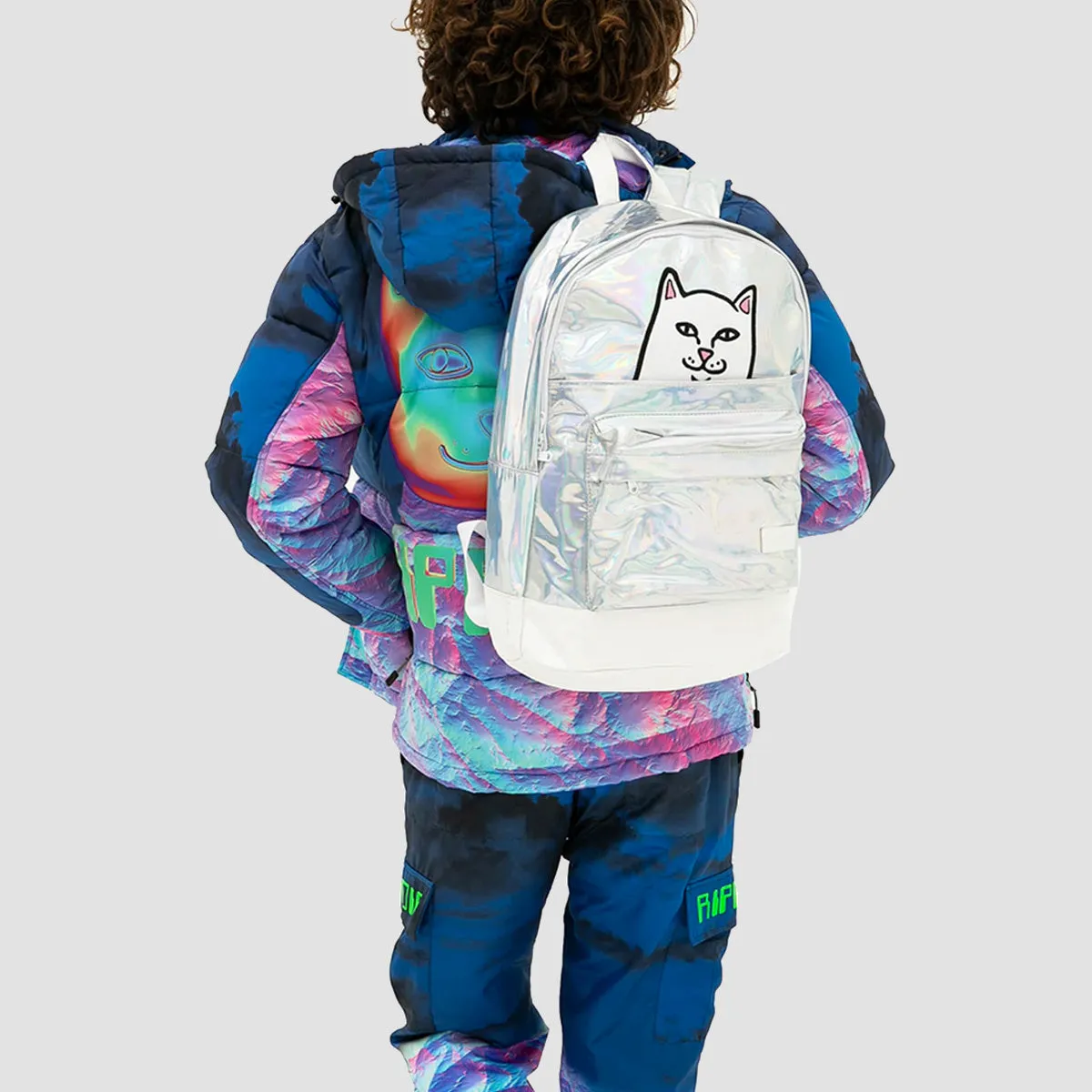 Ripndip Lord Nermal Velcro Hands Backpack Iridescent