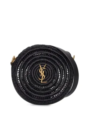 Saint Laurent   Round raffia shoulder bag 