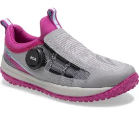 Saucony Big Girls Switchback Boa Trail Shoe- Grey/Magenta