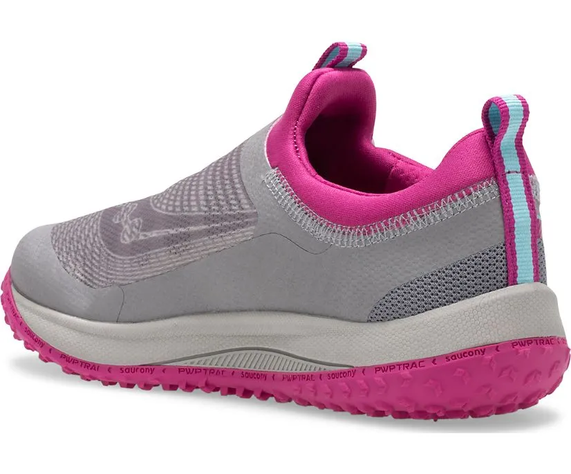 Saucony Big Girls Switchback Boa Trail Shoe- Grey/Magenta