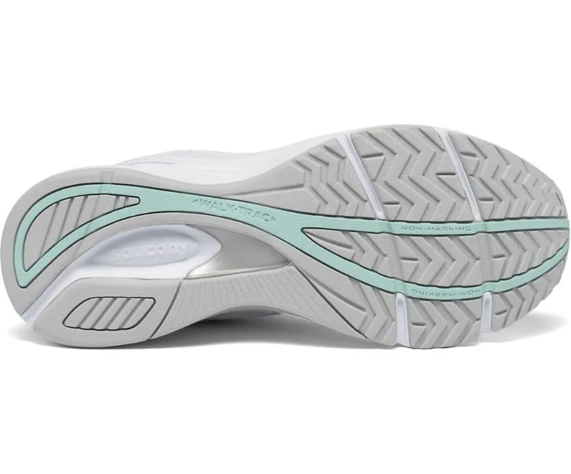 Saucony Womens Integrity Leather Walking Shoe- White Leather