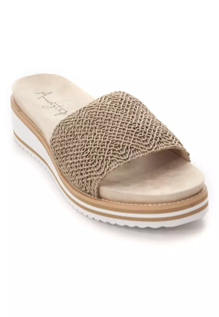 Shu Talk AMAZTEP Simple Elastic Slide Comfy Sandals