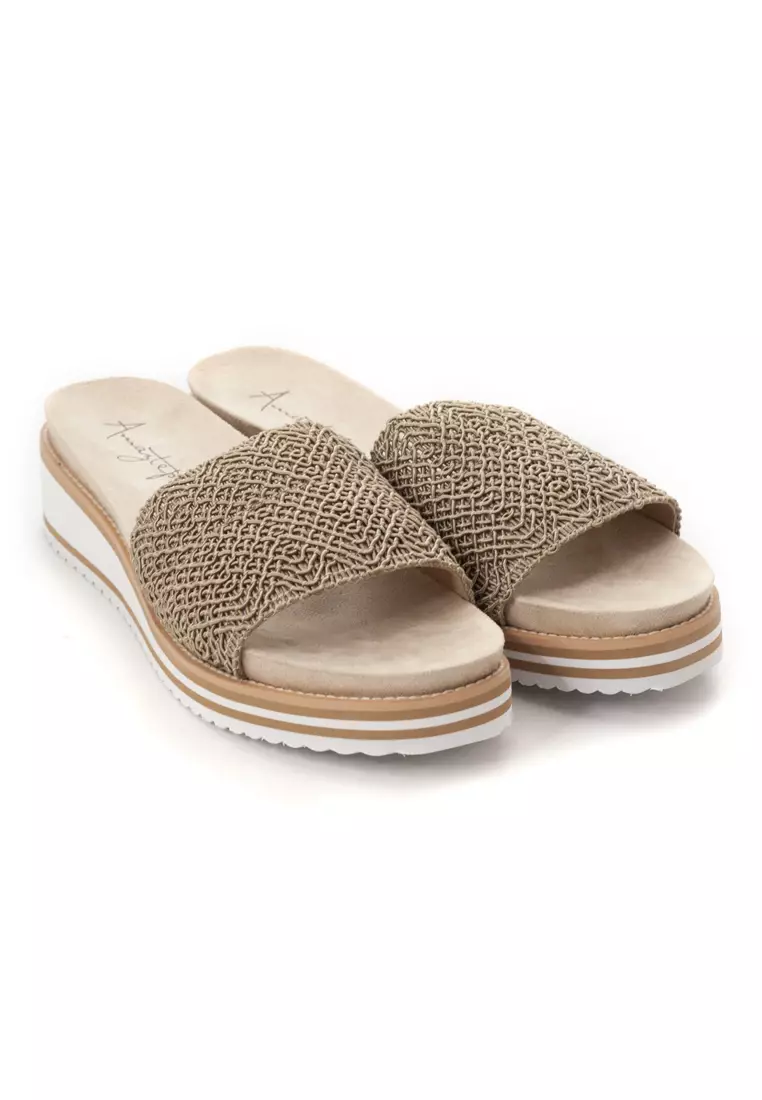 Shu Talk AMAZTEP Simple Elastic Slide Comfy Sandals