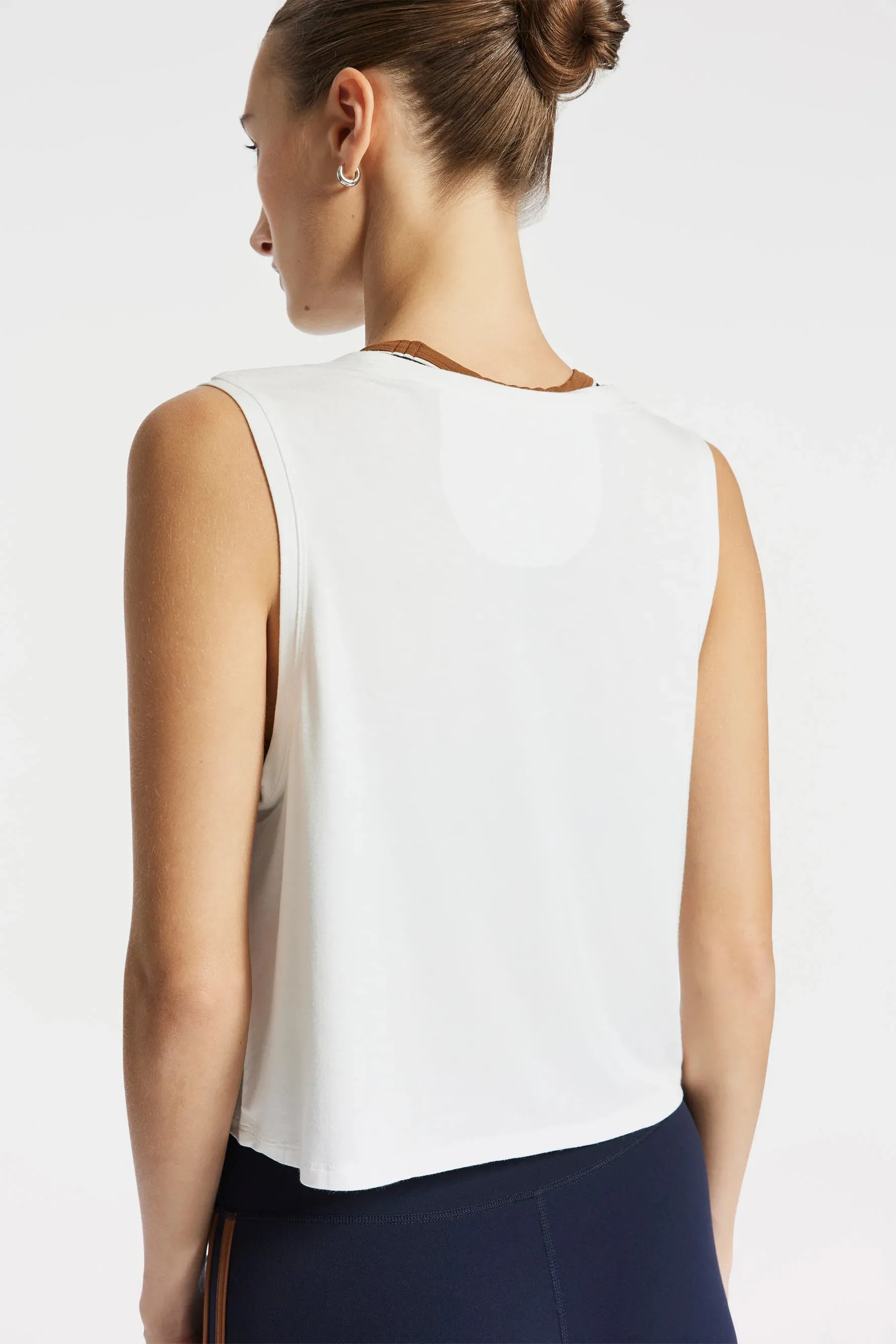 Sienna Jersey Crop Tank : White