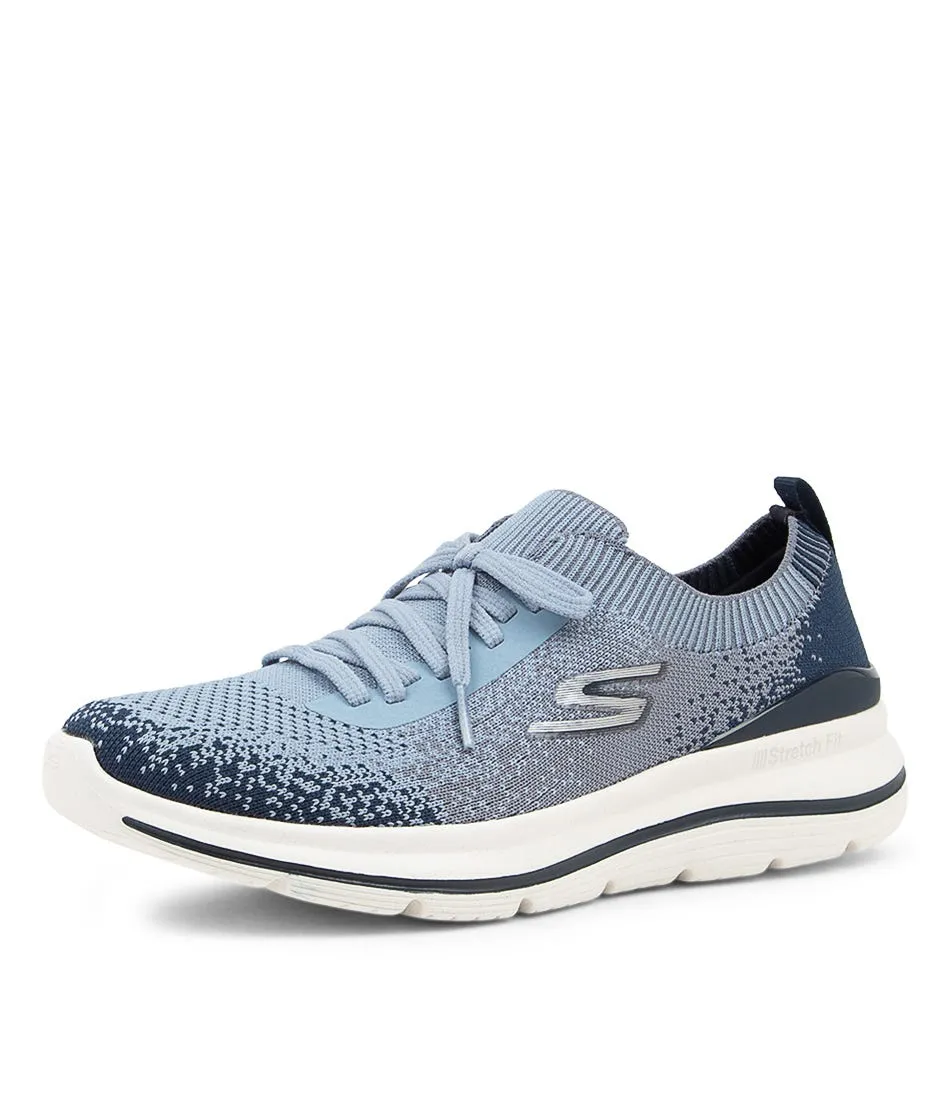 SKECHERS Go Walk Stretch Fit Navy Blue Fabric Sneakers