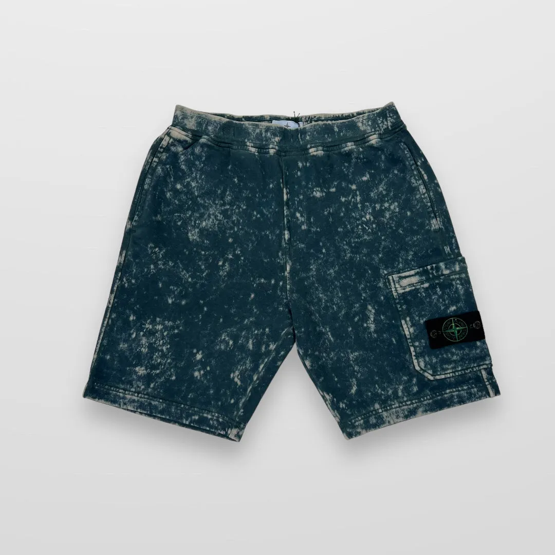 Stone Island Camo OVD `Treatment Tracksuit Shorts In Blue