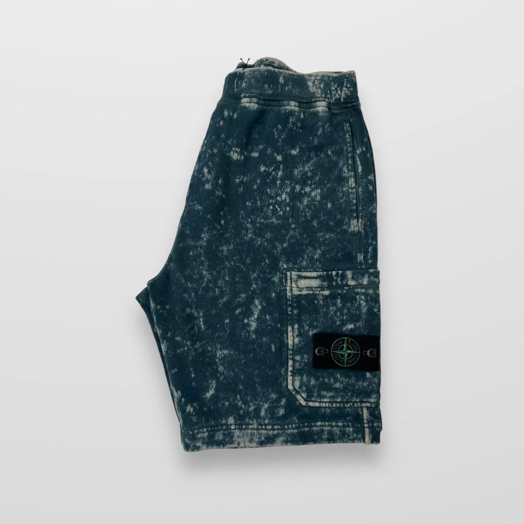 Stone Island Camo OVD `Treatment Tracksuit Shorts In Blue