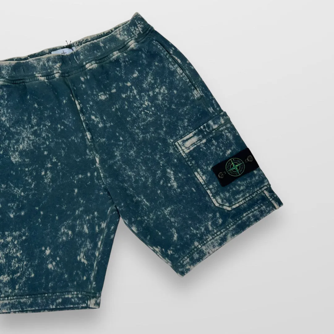 Stone Island Camo OVD `Treatment Tracksuit Shorts In Blue