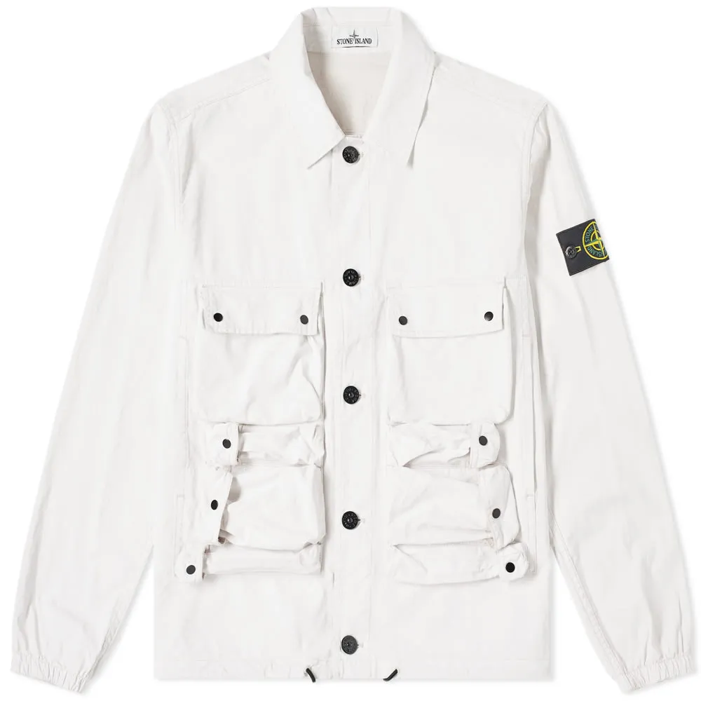 Stone Island Tela Plated Chalk Workwear JacketOff White