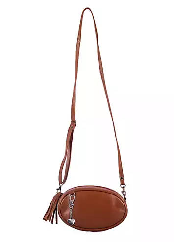 Storm London Aurora Brown Leather Cross Body Pebble Bag | Grattan