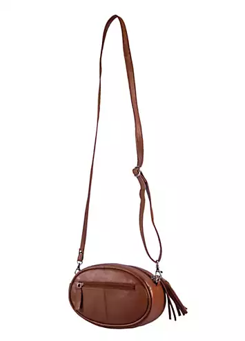 Storm London Aurora Brown Leather Cross Body Pebble Bag | Grattan