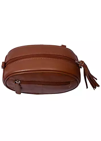 Storm London Aurora Brown Leather Cross Body Pebble Bag | Grattan