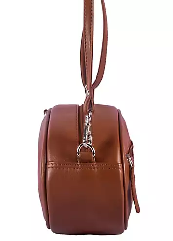 Storm London Aurora Brown Leather Cross Body Pebble Bag | Grattan