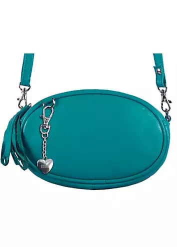 Storm London Aurora Teal Leather Cross Body Pebble Bag | Grattan