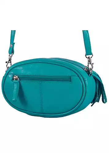 Storm London Aurora Teal Leather Cross Body Pebble Bag | Grattan