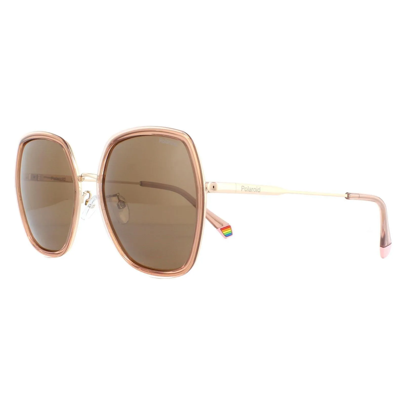 Sunglasses | Square Pink Bronze Polarized Sunglasses | Polaroid