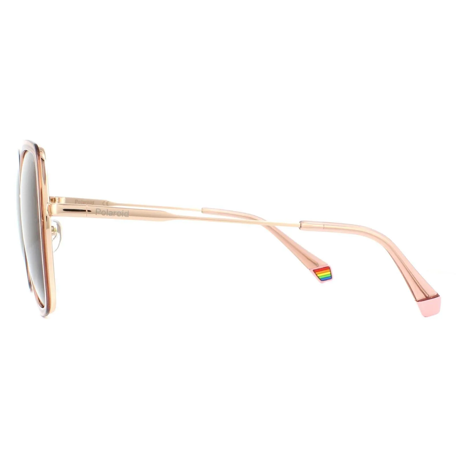 Sunglasses | Square Pink Bronze Polarized Sunglasses | Polaroid