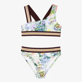 Teen Girls Blue Floral Bikini (UPF50+)