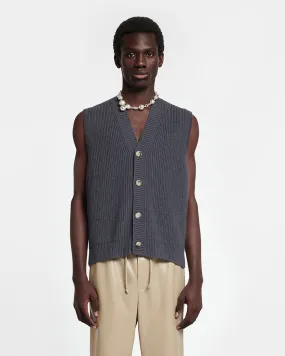 Terence - Cashmere-Blend Vest - School Grey