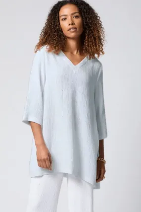 Textured Square Jacquard Tunic - Sea - MTT1370-TSJ