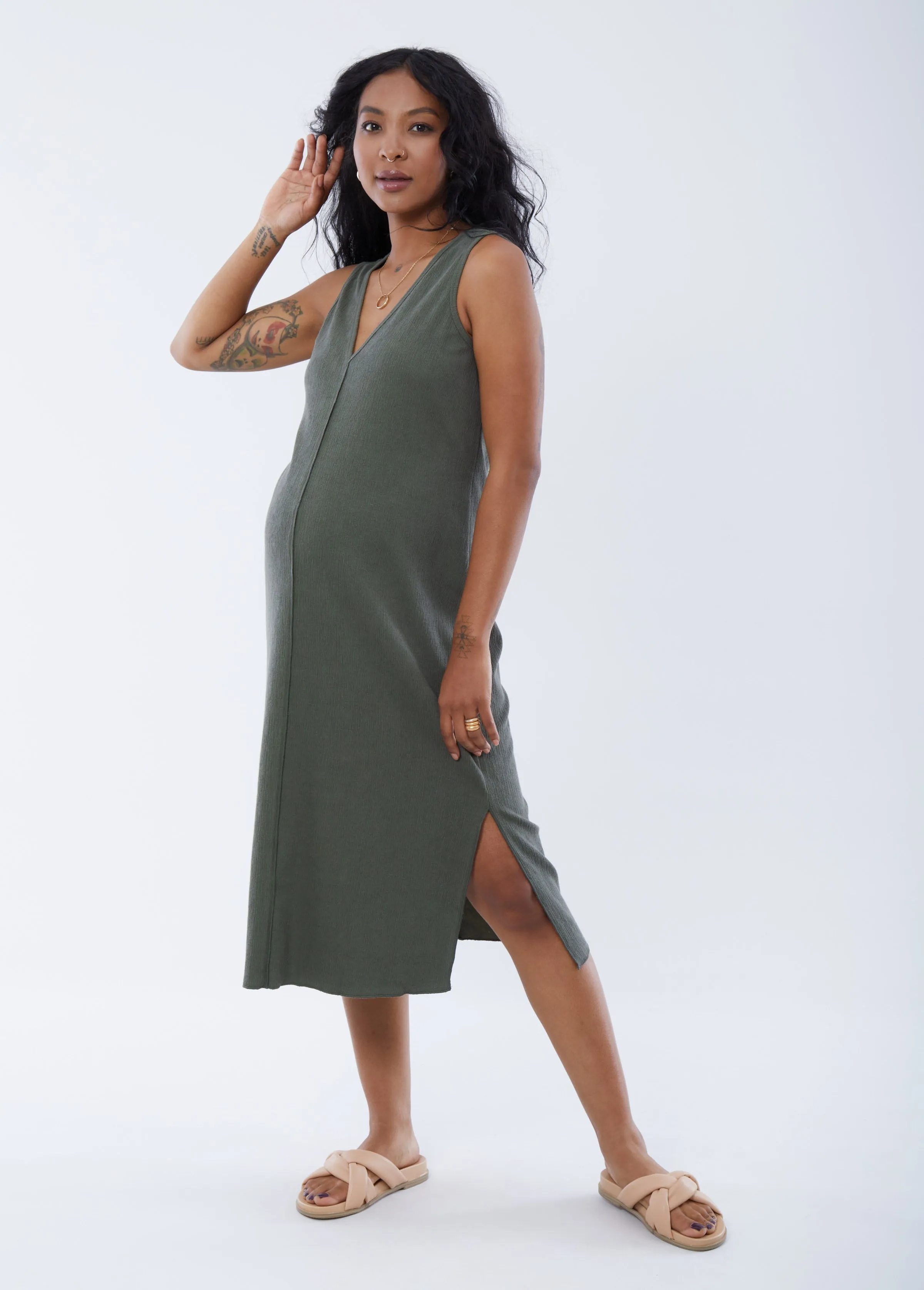 The Always On Maternity Midi Dress