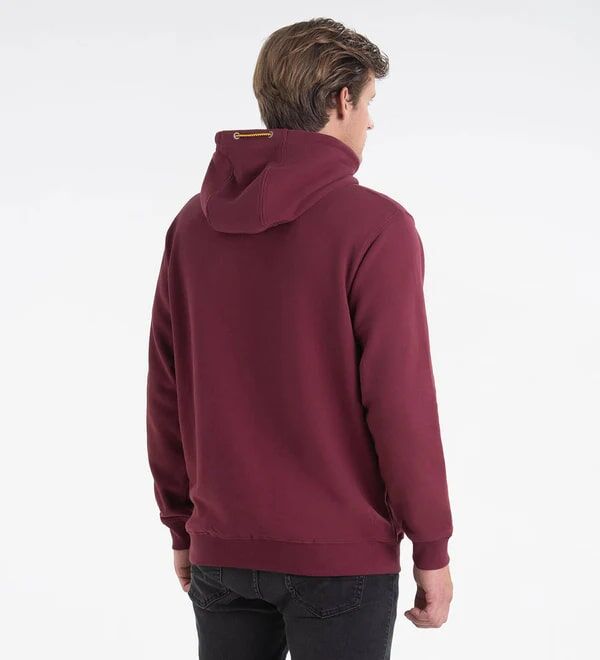 Thorogood Men's Heavyweight Brushed Embossed Logo Hoodie in Chocolate Maroon