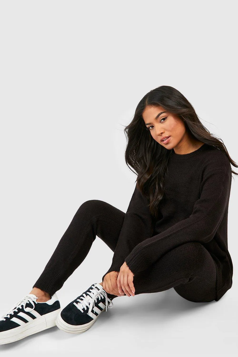 Trouser Co-ords | Petite Soft Knit Tracksuit | boohoo