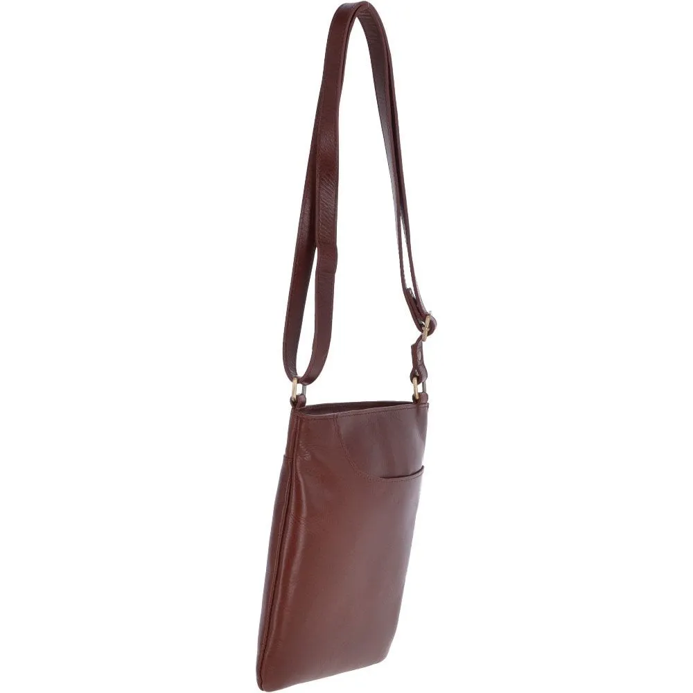 Vegetable Tanned Small Leather Cross body Shoulder Bag Chestnut : V-21