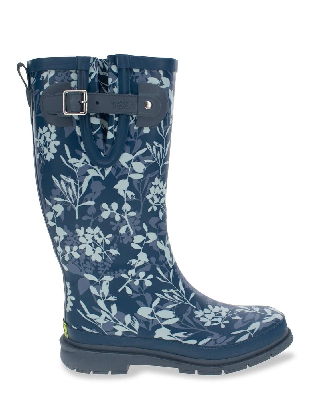 Western Chief Women's Leafy Branches Tall Rain Boot in Navy