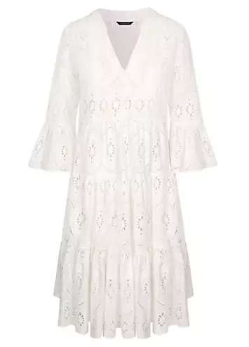 White Broderie Anglaise Tunic Dress by Together | Look Again