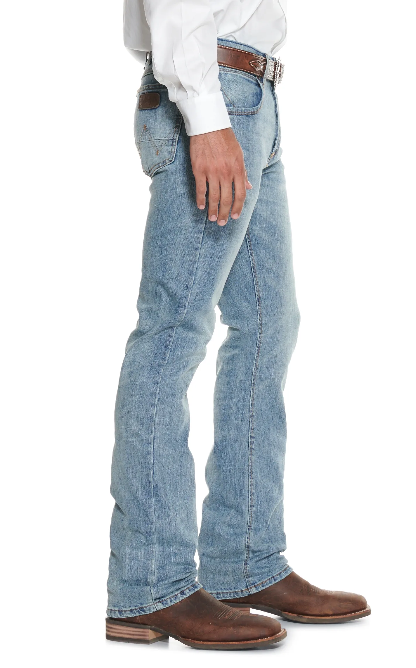 Wrangler Retro Men's Light Wash Slim Fit Boot Cut Jeans