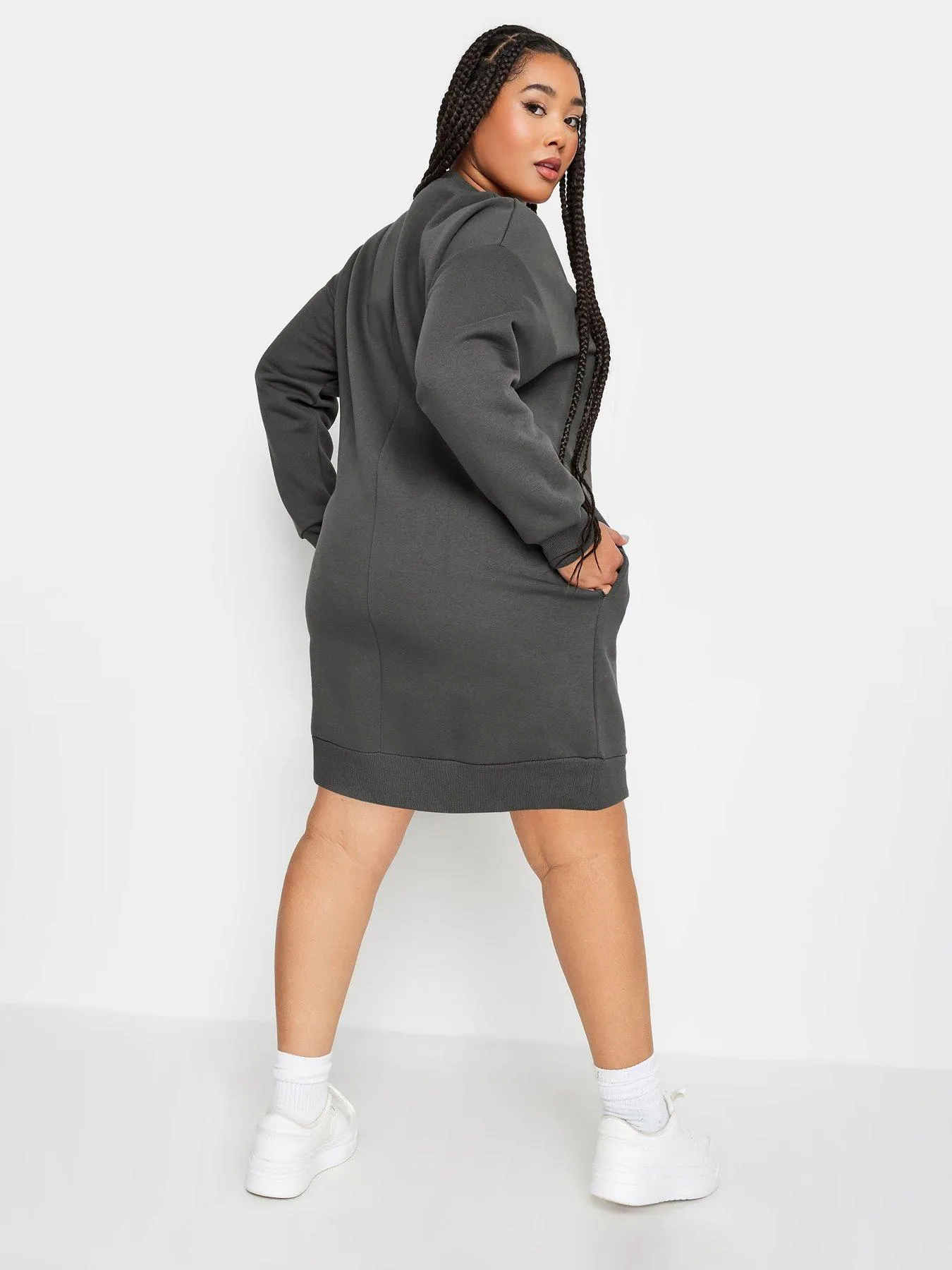 Yours Sweat Tunic Dress Slate