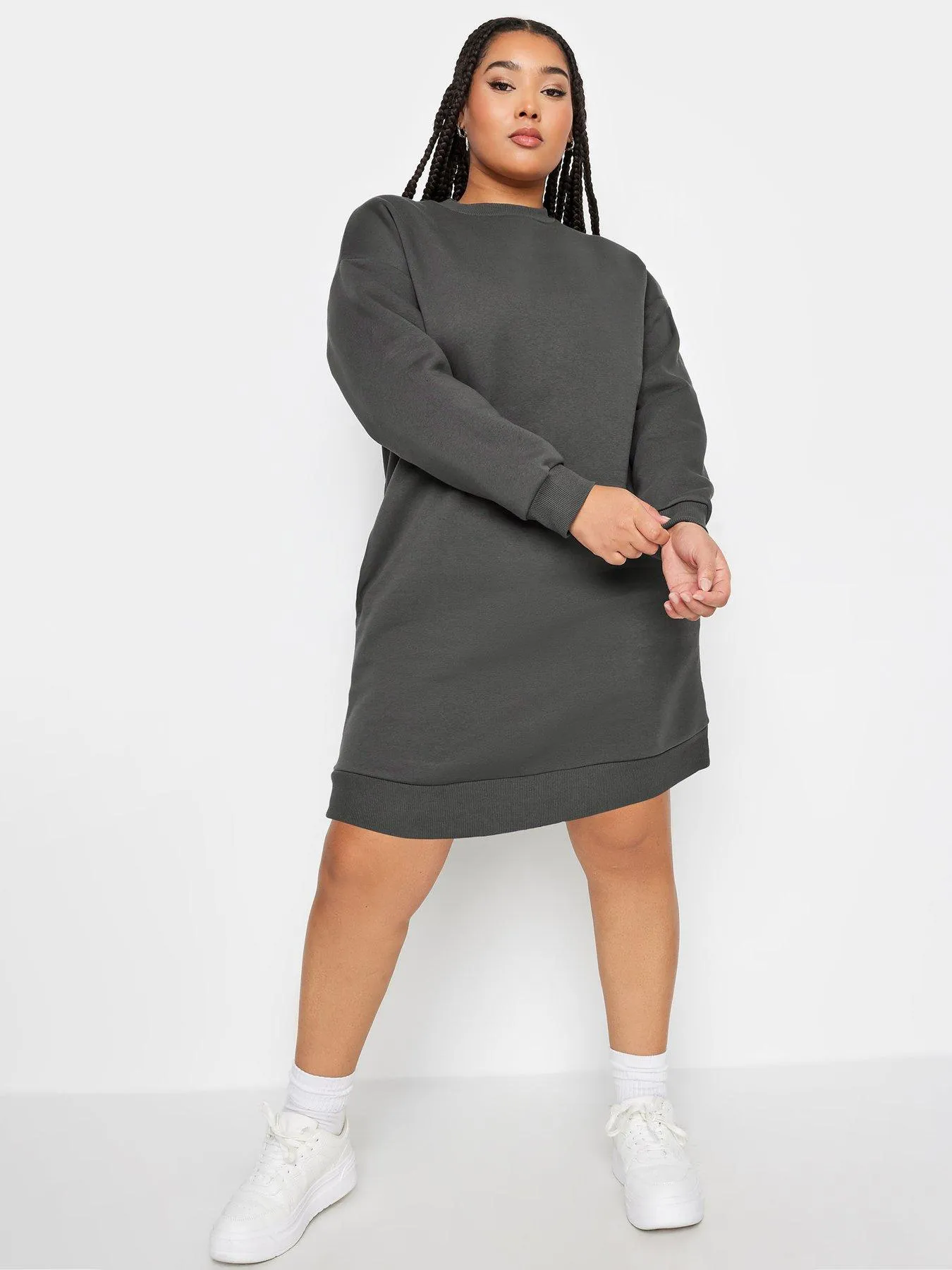 Yours Sweat Tunic Dress Slate